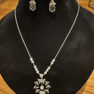 Elegant Silver Necklace and Earring Set